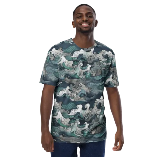 Whispering Swell on a Men's Crew Neck T-Shirt