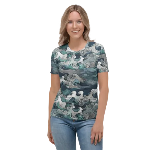 Whispering Swell on a Women's Crew Neck T-Shirt
