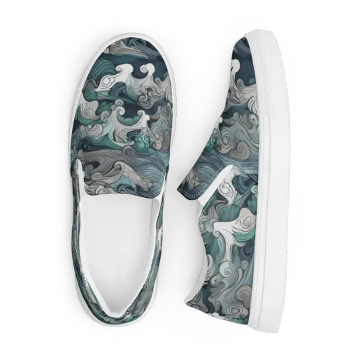 Whispering Swell on a Men's Slip-On Canvas Shoes