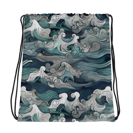 Whispering Swell on a Drawstring Bag