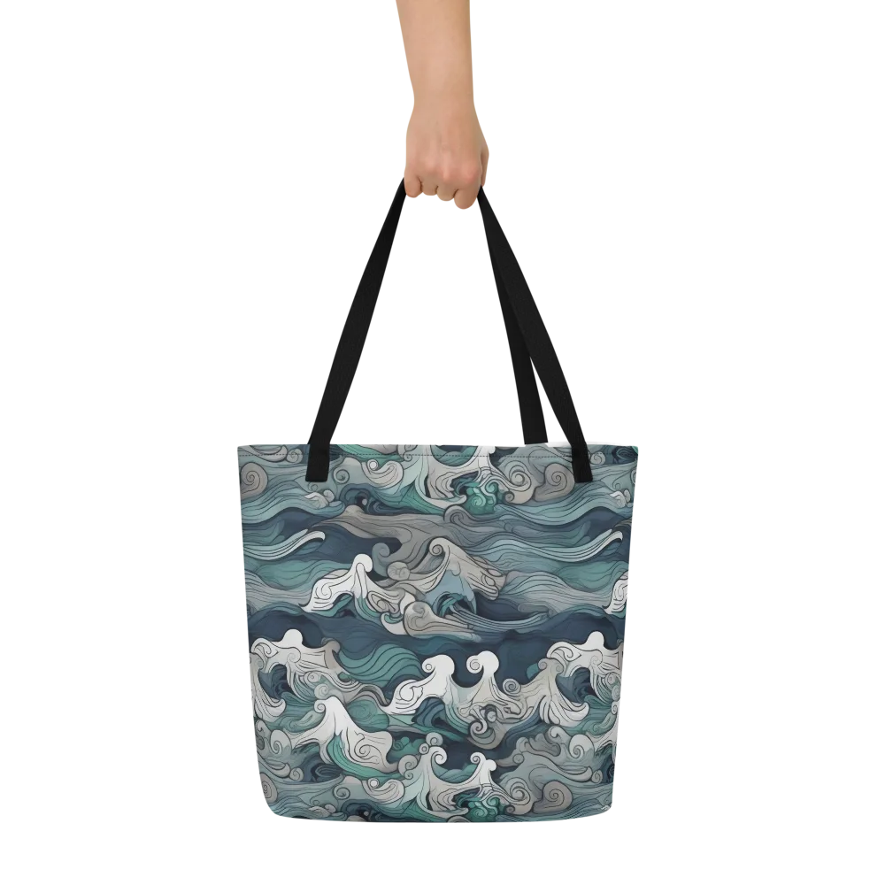 Whispering Swell on Large Tote Bag W/ Pocket — Front