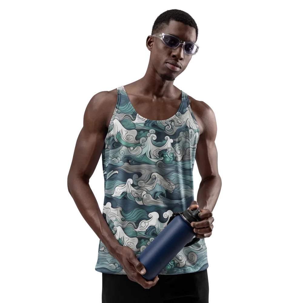 Whispering Swell on Men's Tank Top — Front