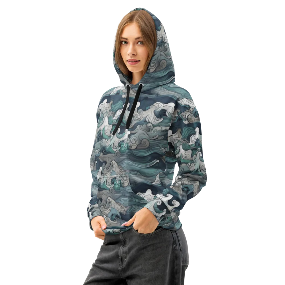 Whispering Swell on Cotton Hoodie — Left Front