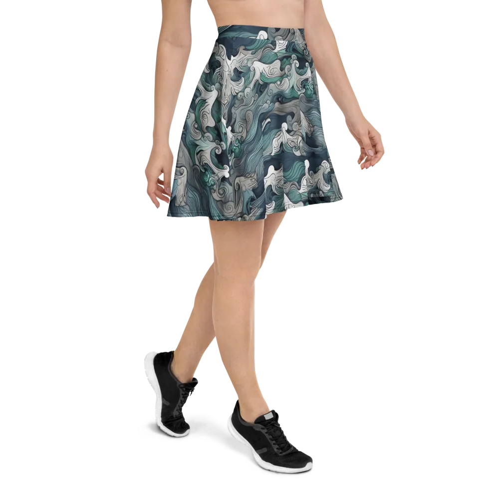 Whispering Swell on Skater Skirt — Right