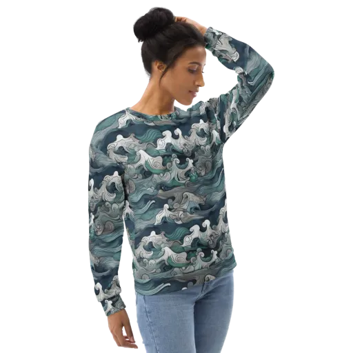 Whispering Swell on a Sweatshirt