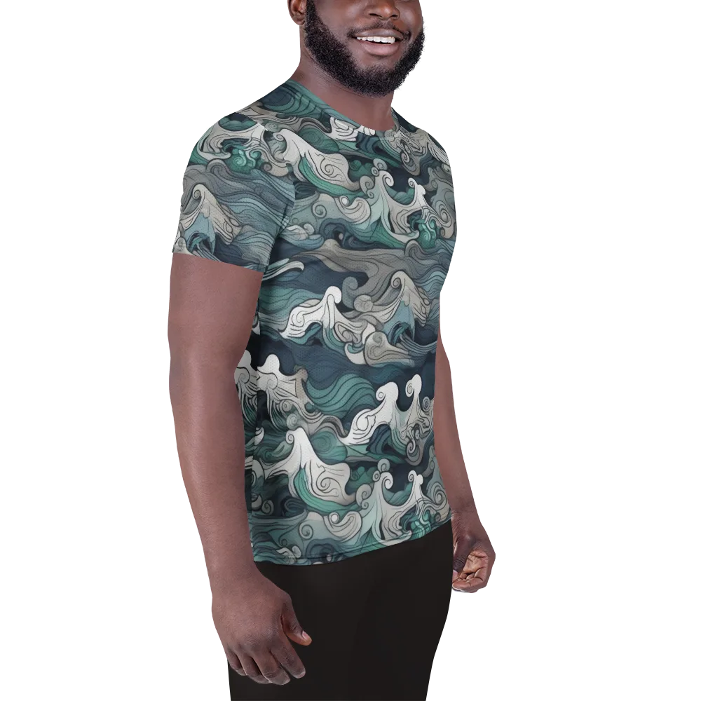 Whispering Swell on Men's Athletic T-Shirt — Right