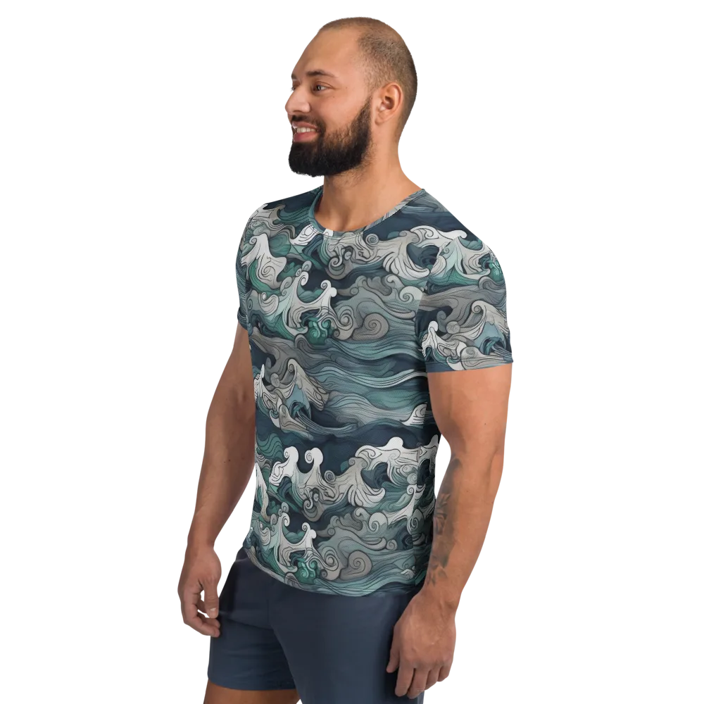 Whispering Swell on Men's Athletic T-Shirt — Left