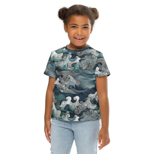 Whispering Swell on a Kids Crew Neck T-Shirt