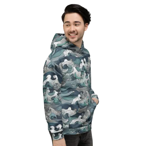 Whispering Swell on a Hoodie