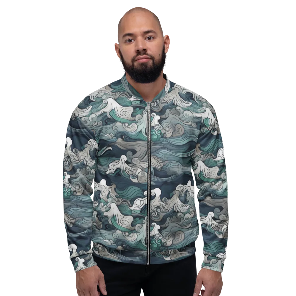 Whispering Swell on Bomber Jacket — Front