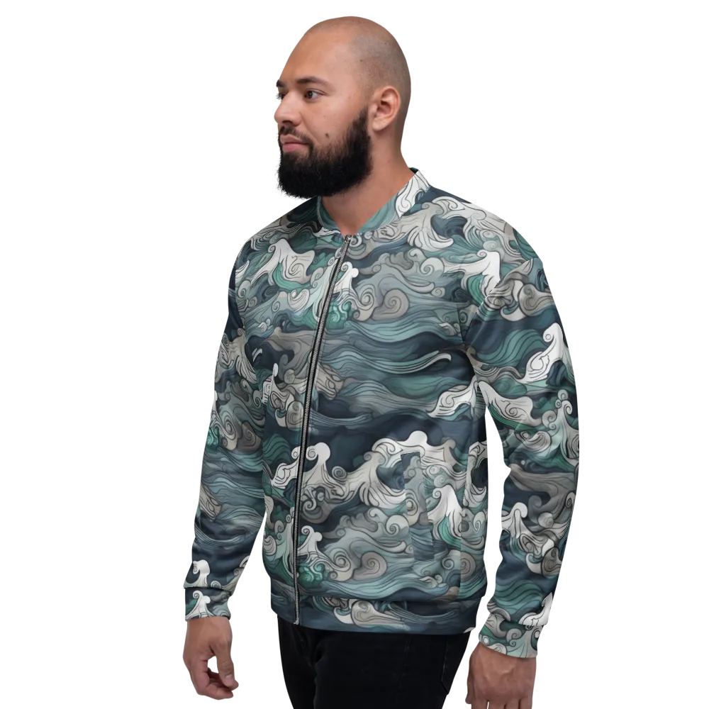 Whispering Swell on Bomber Jacket — Left