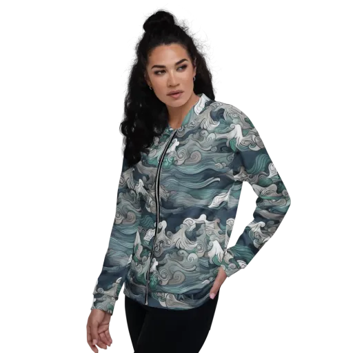 Whispering Swell on a Bomber Jacket