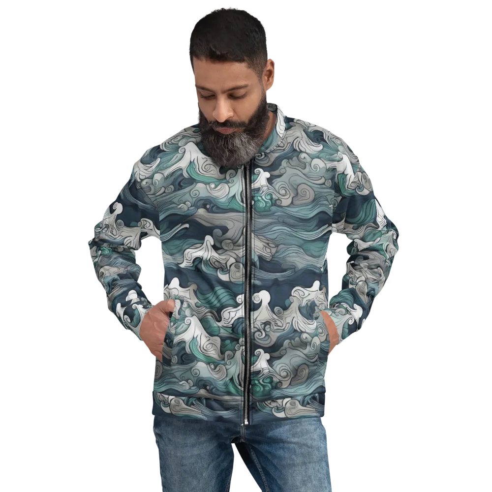 Whispering Swell on Bomber Jacket — Front