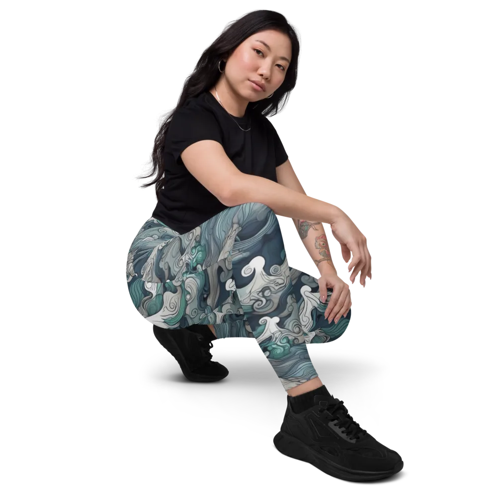 Whispering Swell on Leggings with Pockets — Right Front