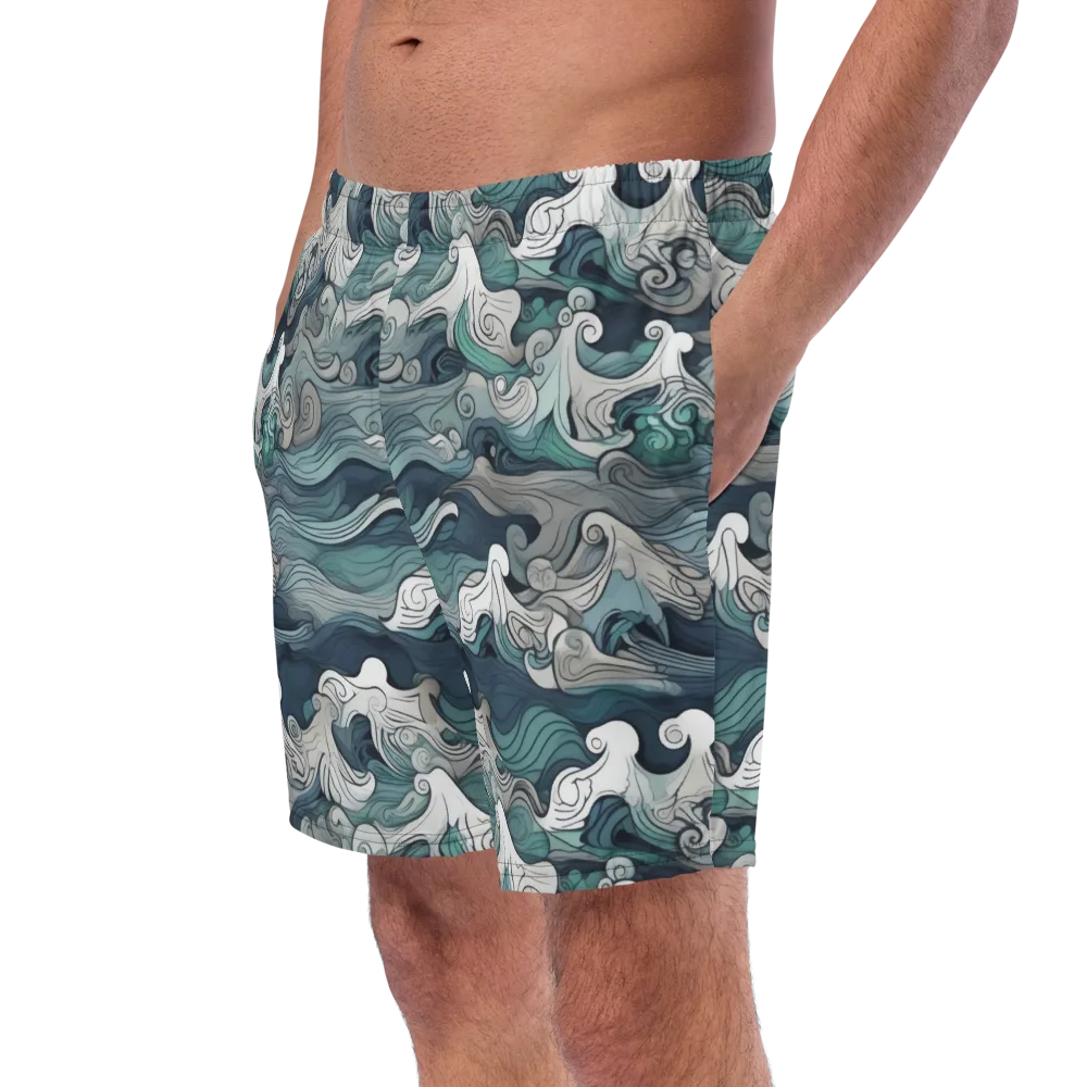 Whispering Swell on Swim Trunks — Left Front