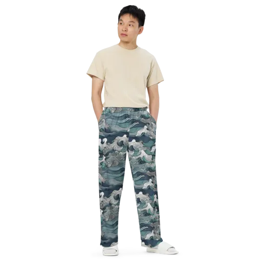Whispering Swell on a Wide-Leg Pants