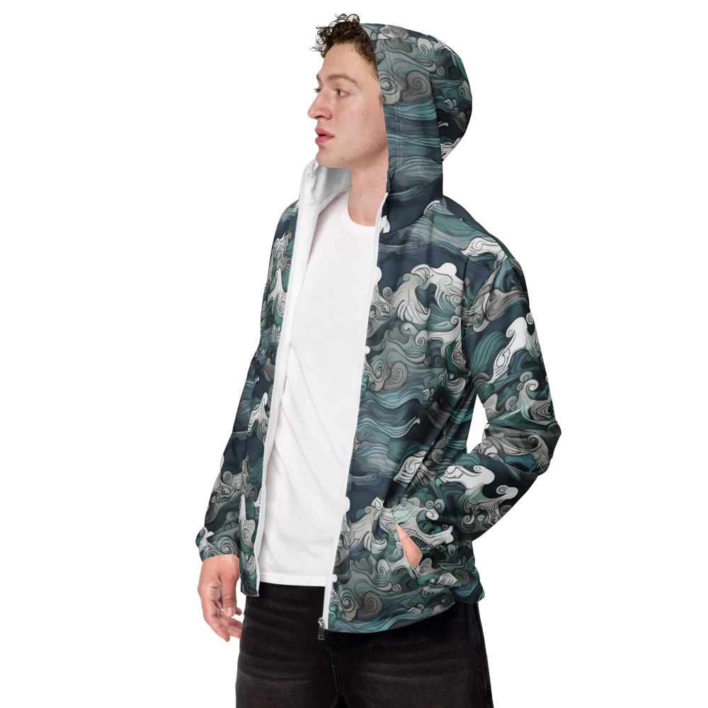 Whispering Swell on Men's Windbreaker — Left Front