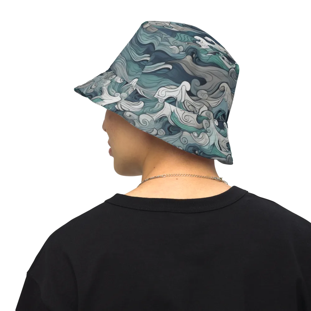 Whispering Swell on Reversible Bucket Hat — Back Inside