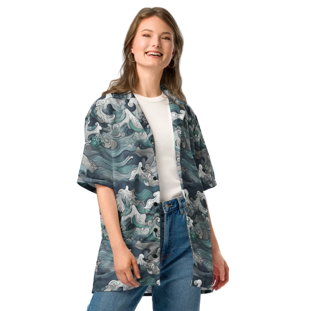 Whispering Swell on Button Shirt — Front
