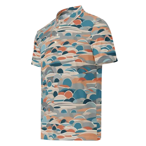 Coastal Circuit on a Men's Slim Fit Polo Shirt