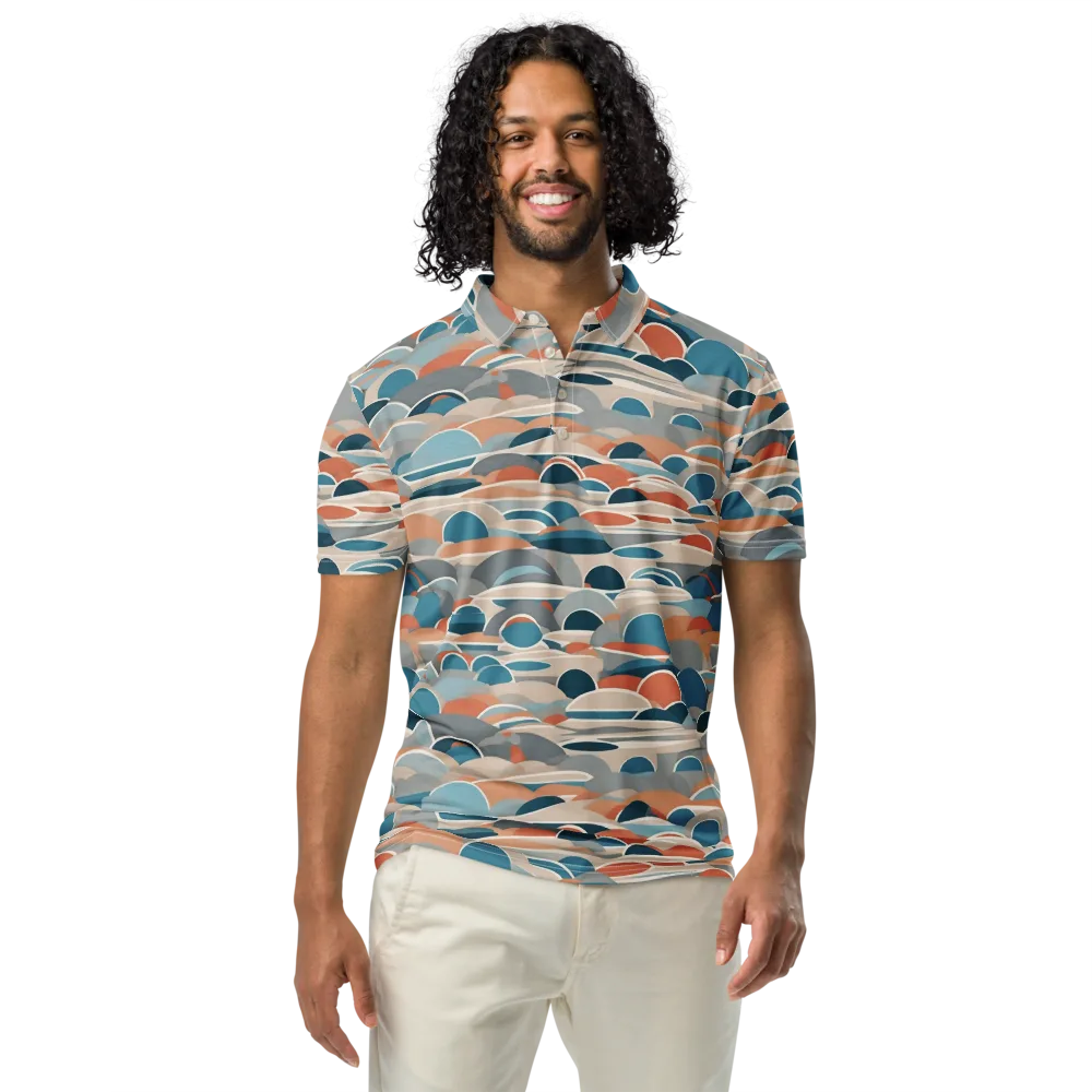 Coastal Circuit on Men's Slim Fit Polo Shirt — Front