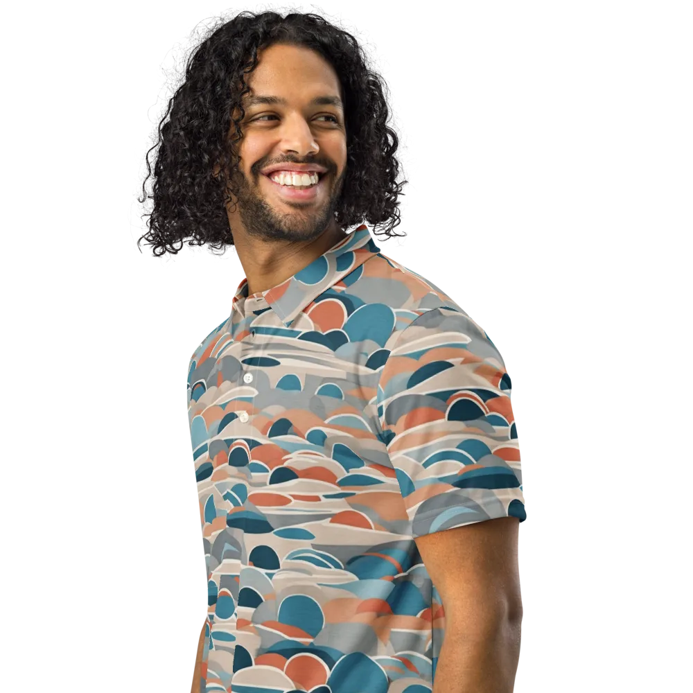 Coastal Circuit on Men's Slim Fit Polo Shirt — Left Front
