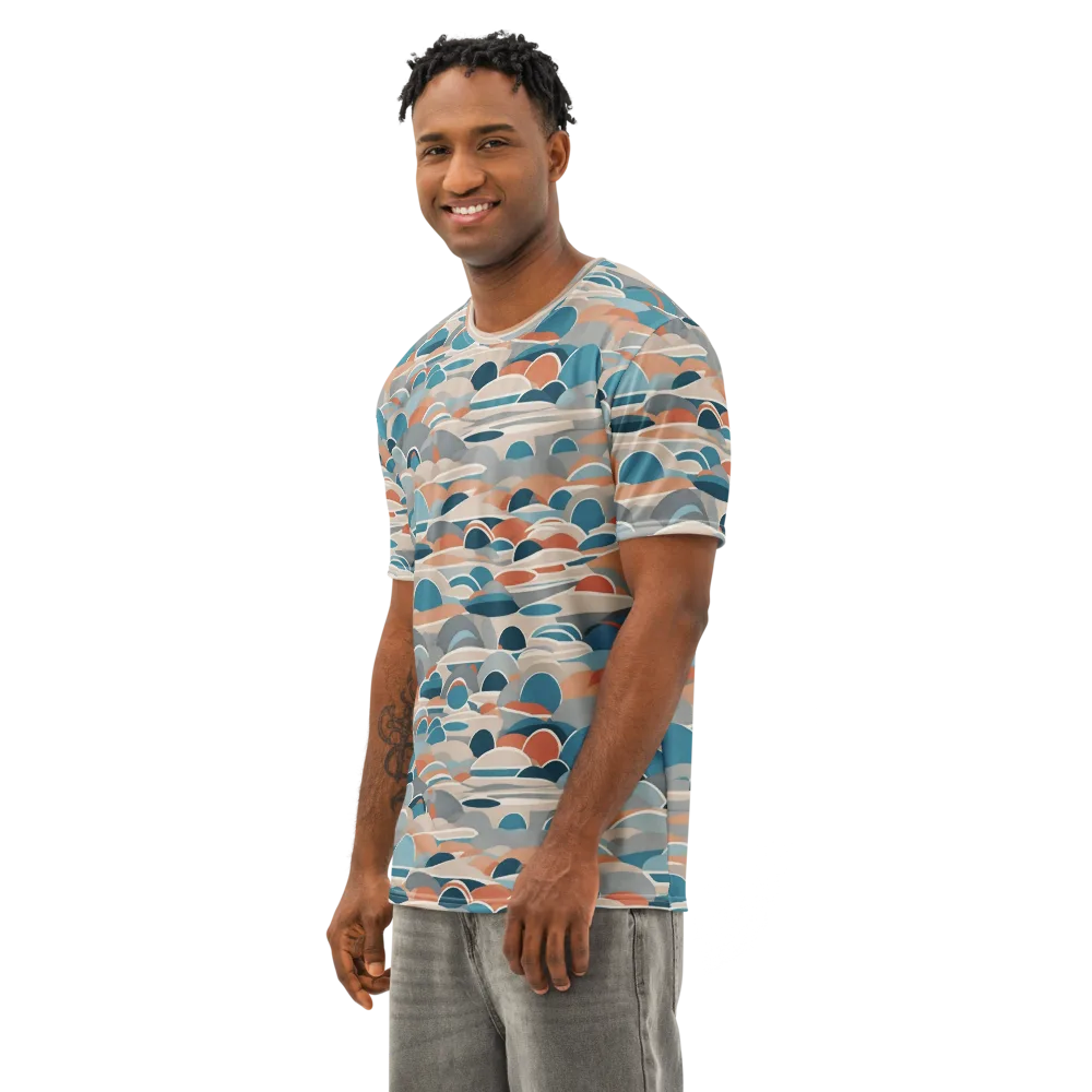 Coastal Circuit on Men's Cotton Crew Neck T-Shirt — Left Front