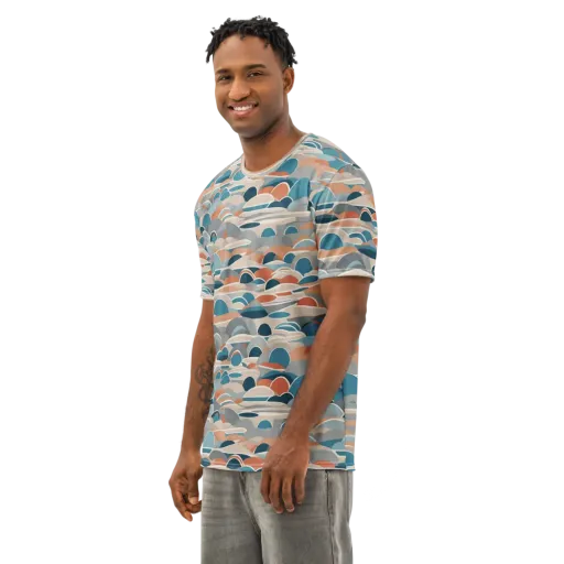 Coastal Circuit on a Men's Cotton Crew Neck T-Shirt