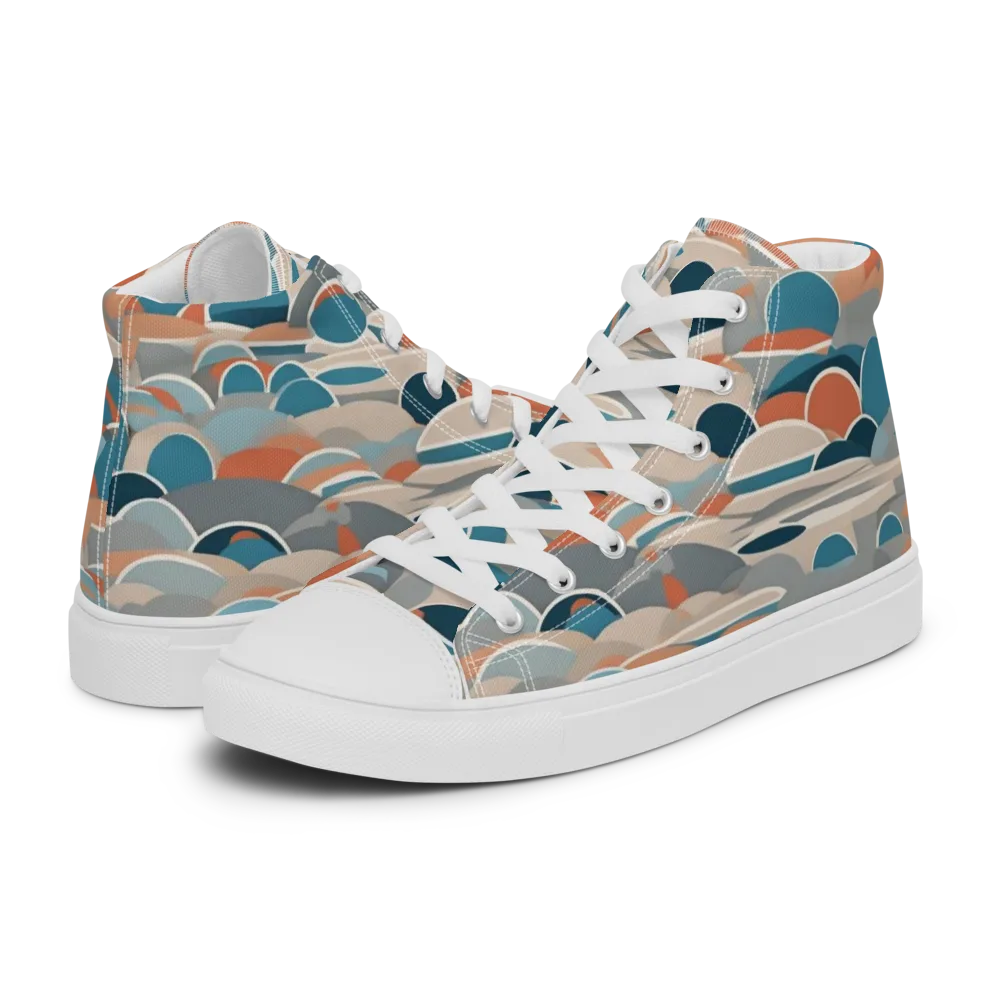 Coastal Circuit on Men's High Top Canvas Shoes — Left