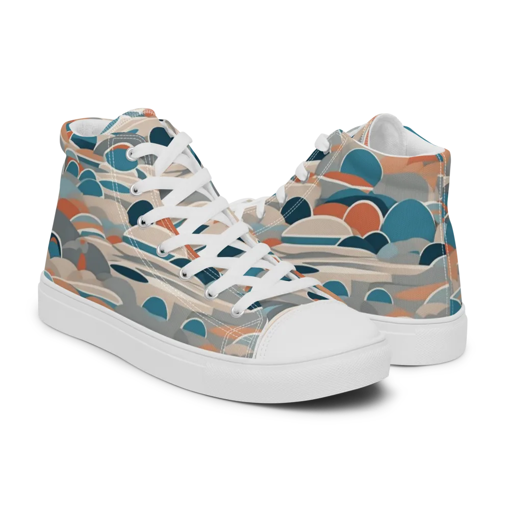 Coastal Circuit on Men's High Top Canvas Shoes — Right