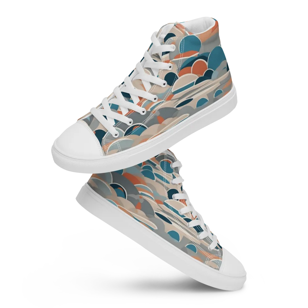 Coastal Circuit on Men's High Top Canvas Shoes — Front