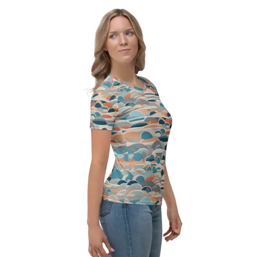 Coastal Circuit on a Women's Crew Neck T-Shirt