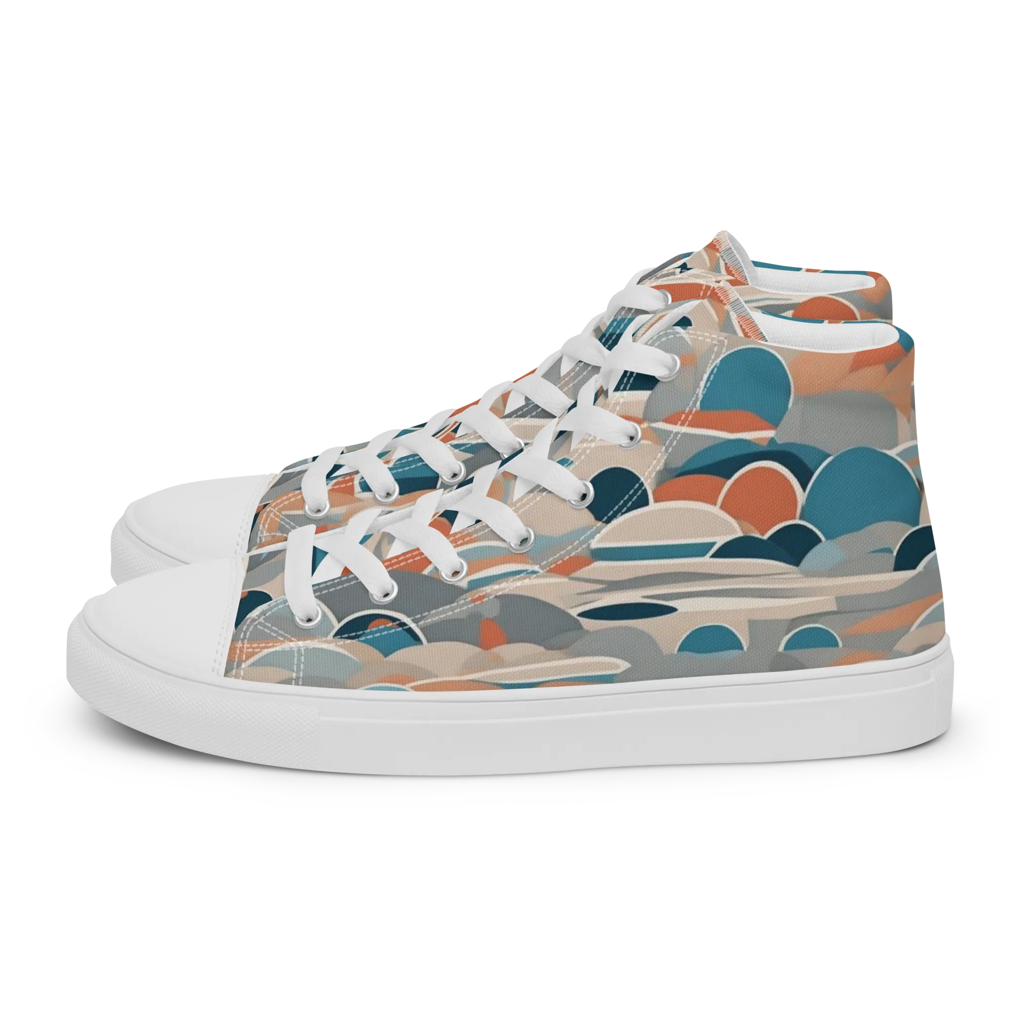 Coastal Circuit on Women's High Top Canvas Shoes — Left
