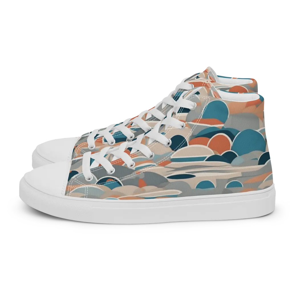 Coastal Circuit on Women's High Top Canvas Shoes — Left