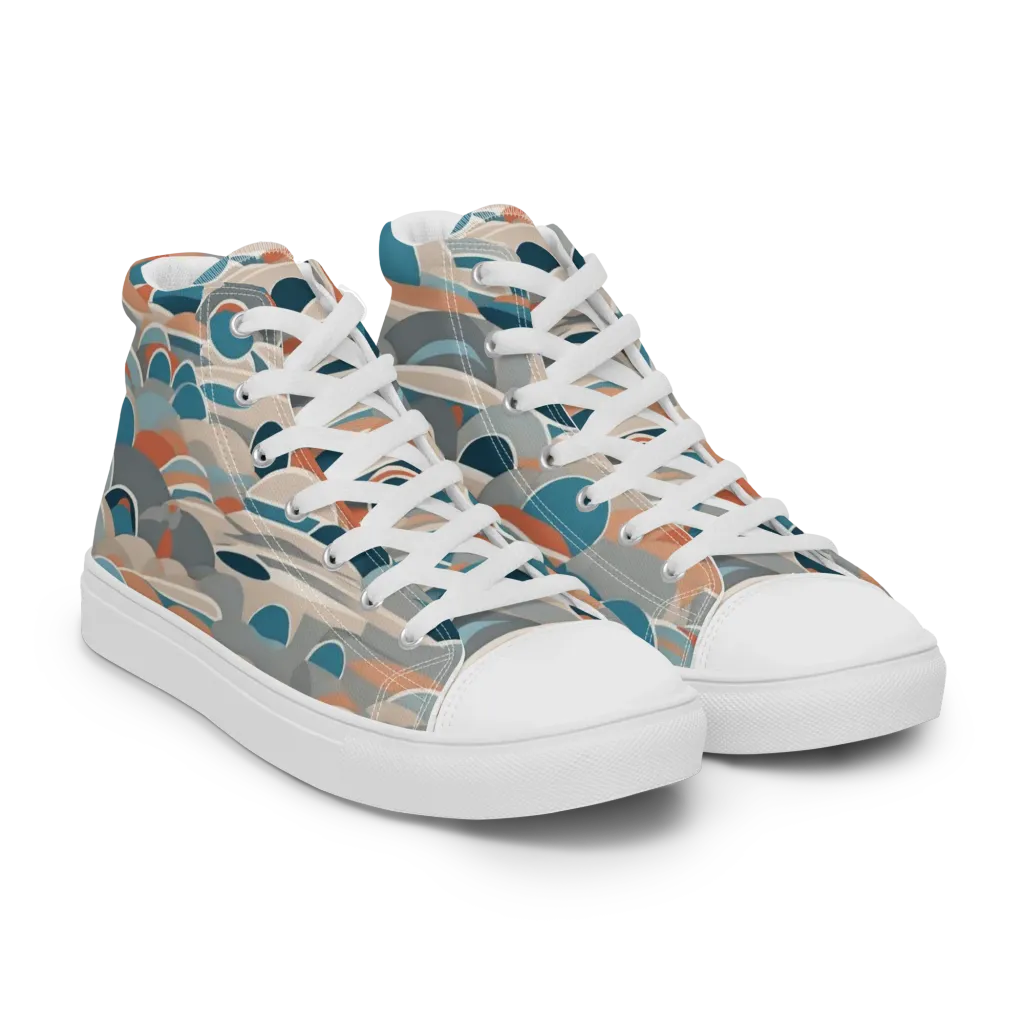 Coastal Circuit on Women's High Top Canvas Shoes — Right Front