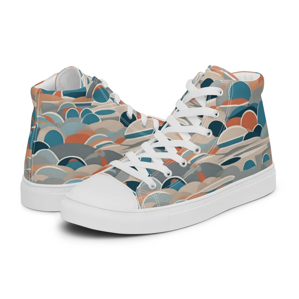 Coastal Circuit on Women's High Top Canvas Shoes — Left