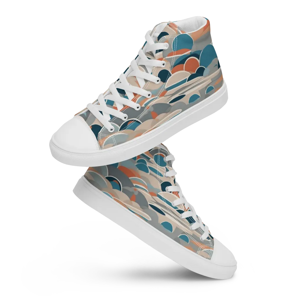 Coastal Circuit on Women's High Top Canvas Shoes — Front