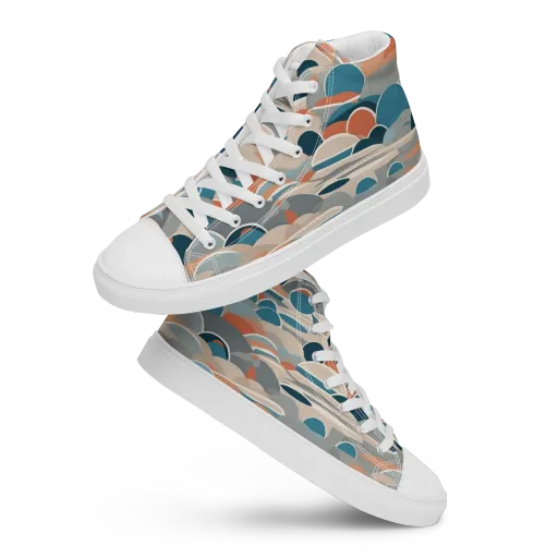 Coastal Circuit on a Women's High Top Canvas Shoes