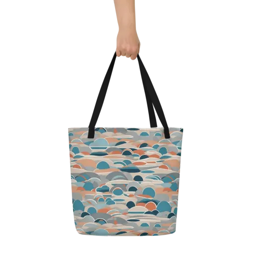 Coastal Circuit on a Large Tote Bag W/ Pocket