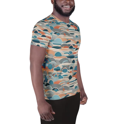 Coastal Circuit on a Men's Athletic T-Shirt
