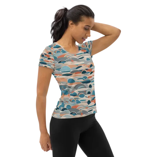Coastal Circuit on a Women's Athletic T-Shirt