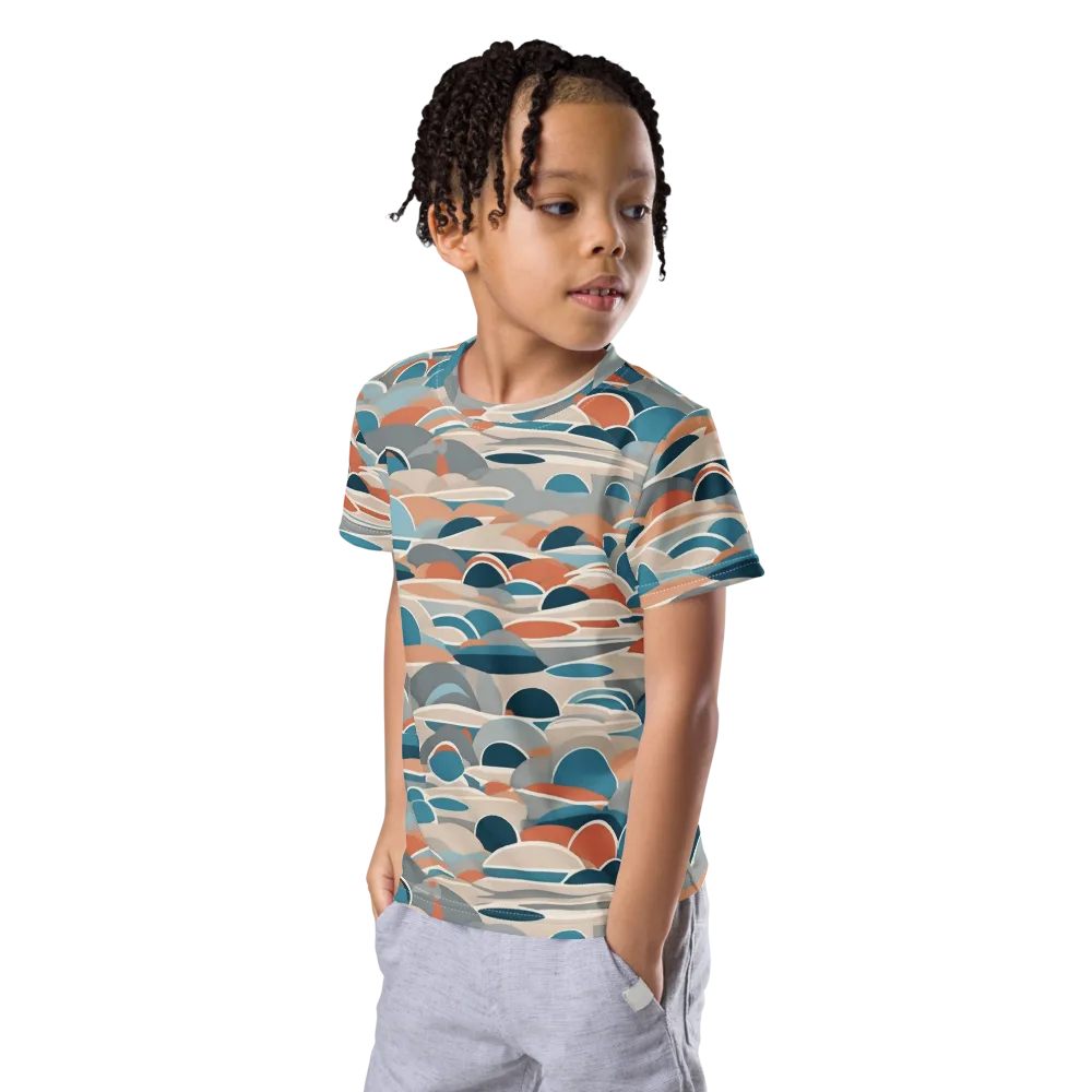 Coastal Circuit on Kids Crew Neck T-Shirt — Left Front