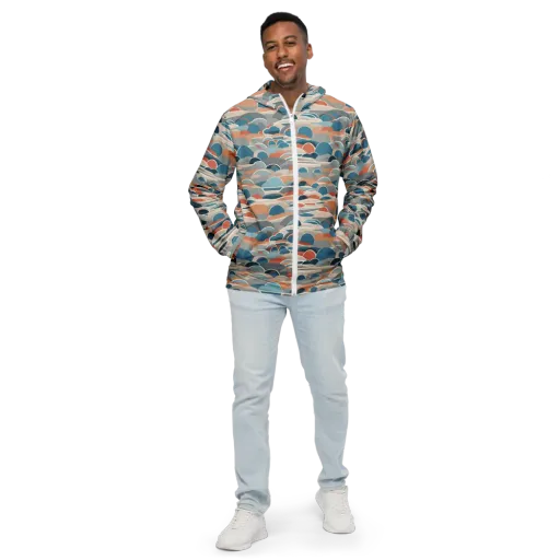 Coastal Circuit on a Men's Windbreaker