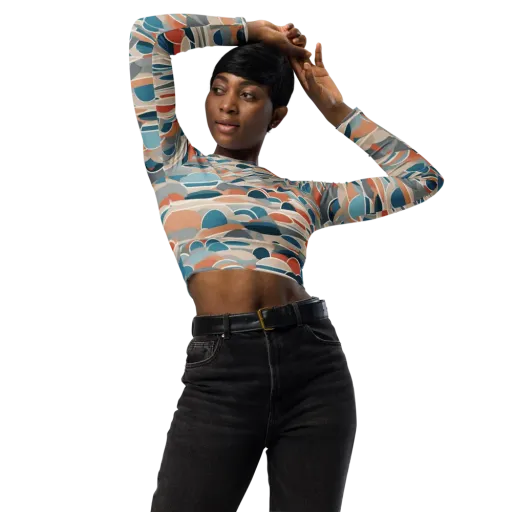 Coastal Circuit on a Long Sleeve Crop Top