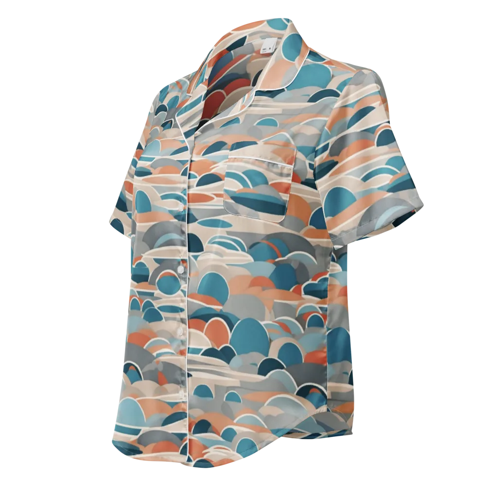 Coastal Circuit on Women's Short Sleeve Pajama Top — Left Front
