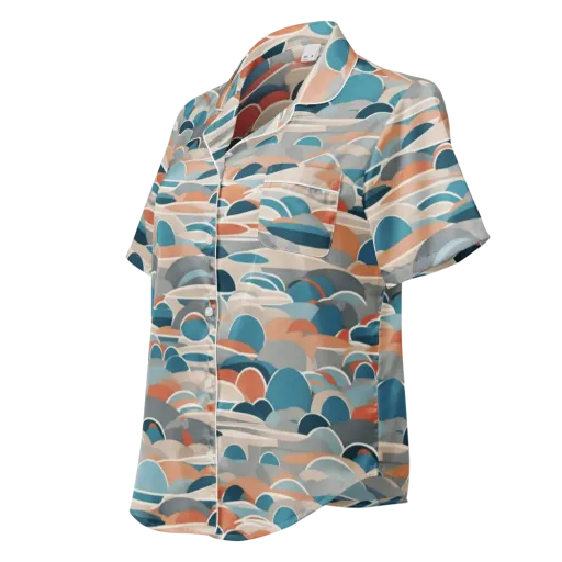 Coastal Circuit on a Women's Short Sleeve Pajama Top