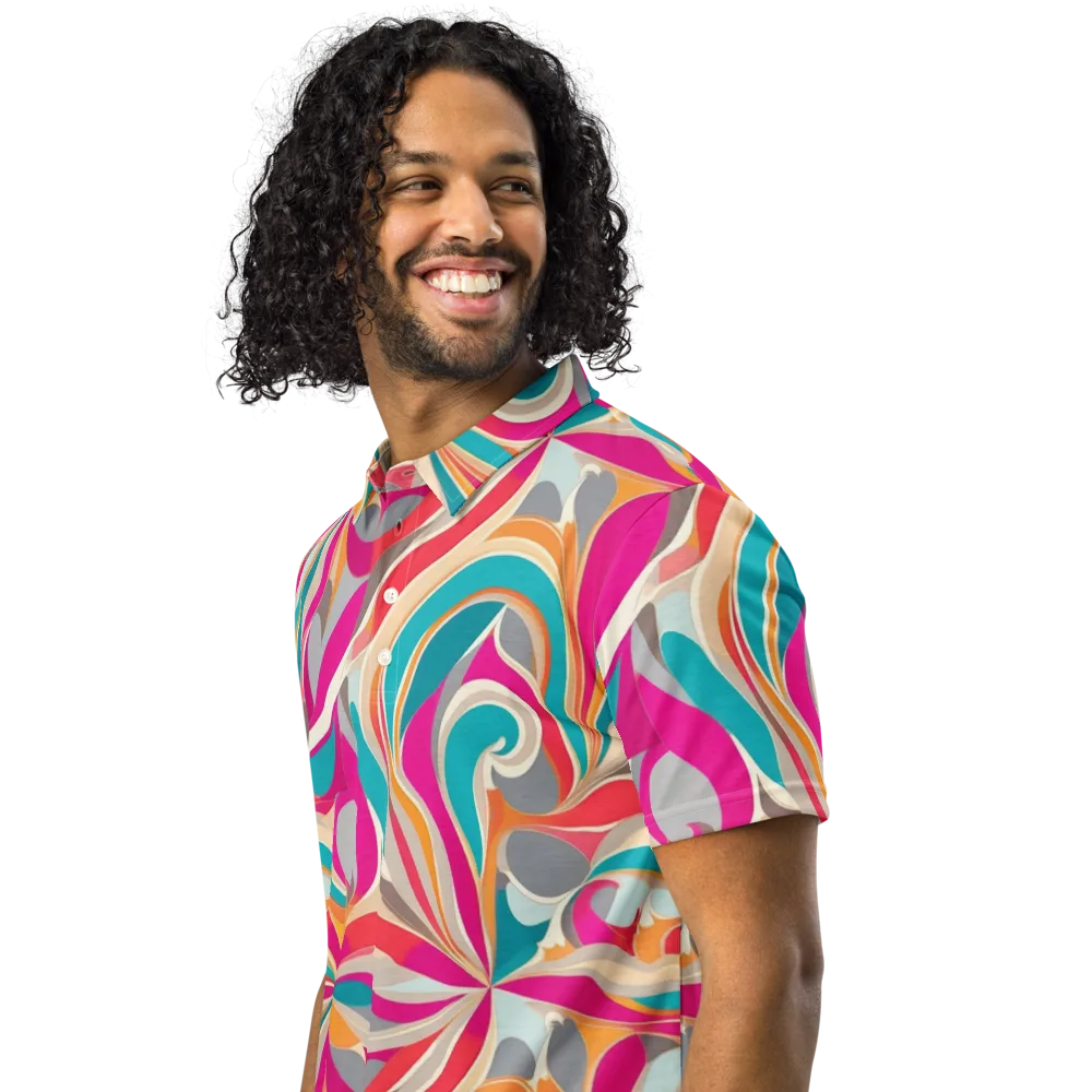 Satin Cyclone on Men's Slim Fit Polo Shirt — Left Front