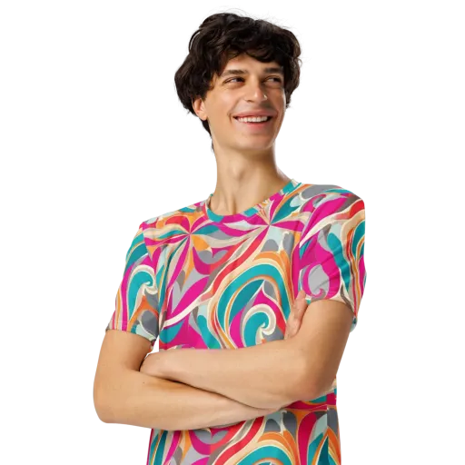 Satin Cyclone on a Men's Crew Neck T-Shirt