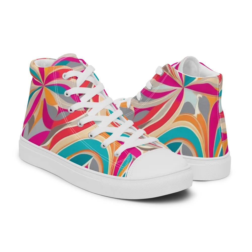 Satin Cyclone on Men's High Top Canvas Shoes — Right
