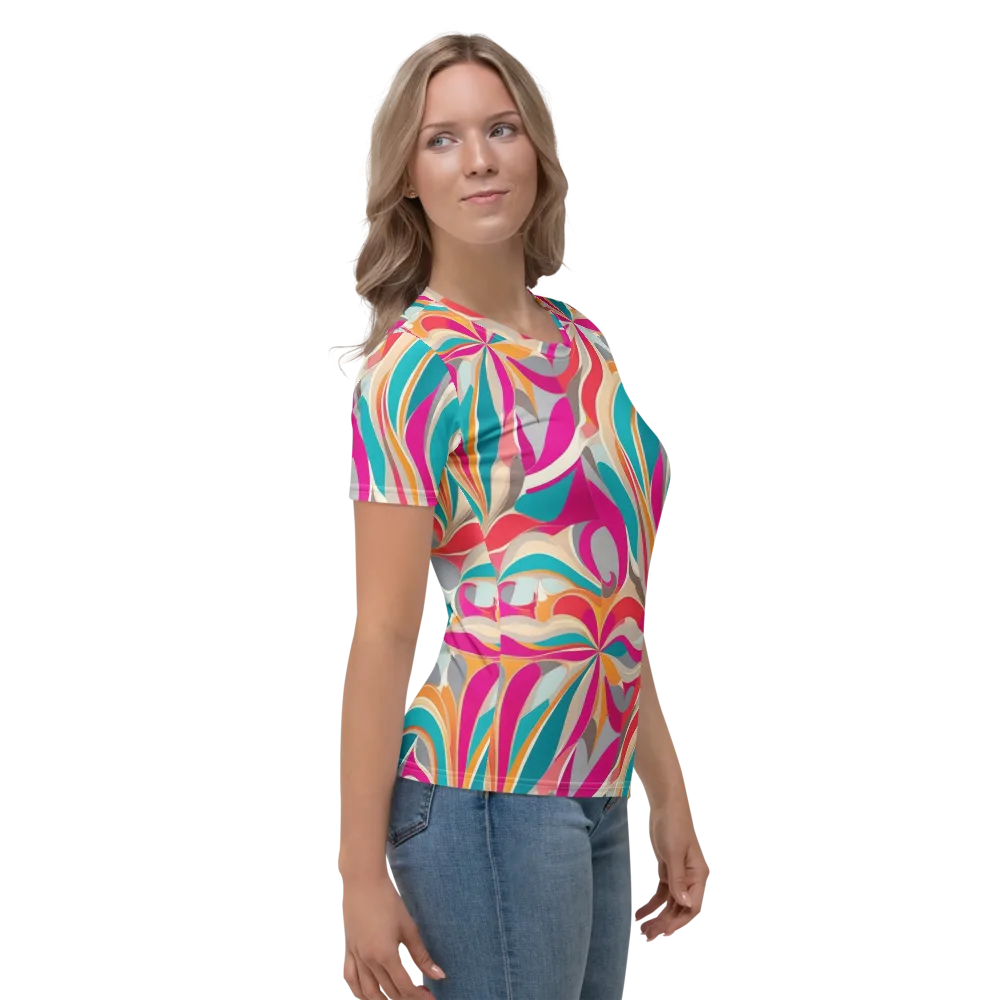 Satin Cyclone on Women's Crew Neck T-Shirt — Right